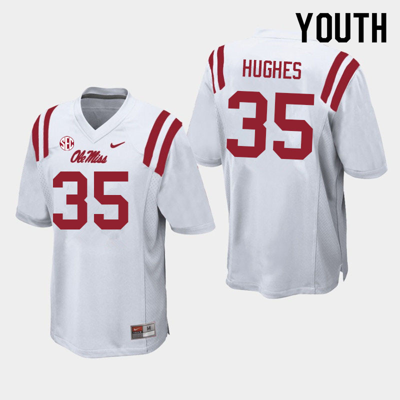 Reginald Hughes Ole Miss Rebels NCAA Youth White #35 Stitched Limited College Football Jersey MAZ1058EE